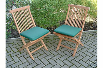 Two Teak Folding Garden Chairs